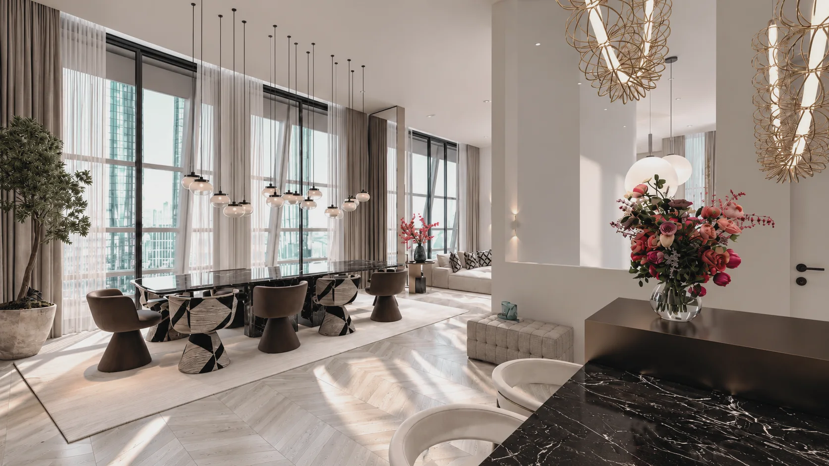 Visualisierung Essbereich mit Weitblick – Good Design