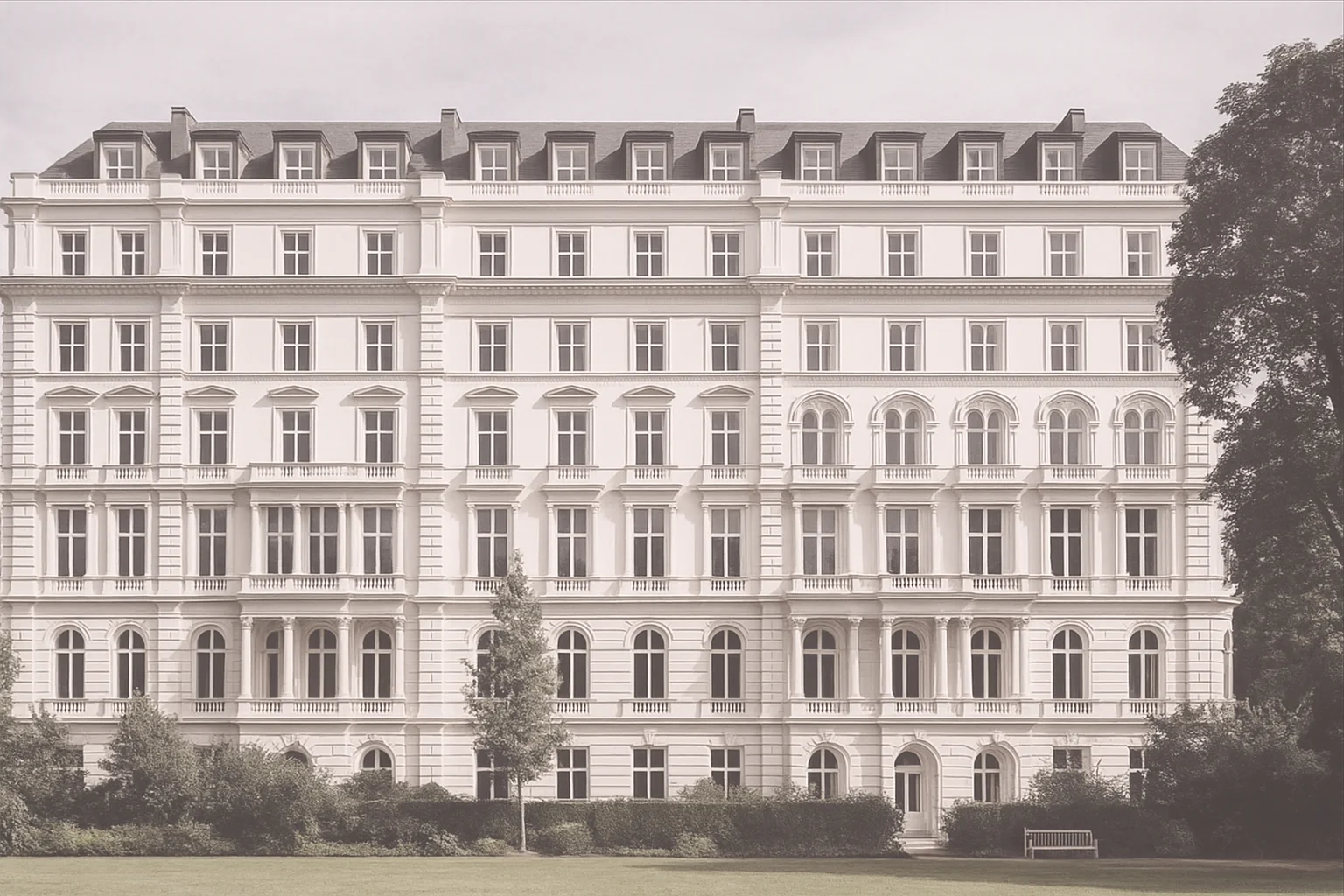 Period building façade in Vienna – interior design for real estate and investment