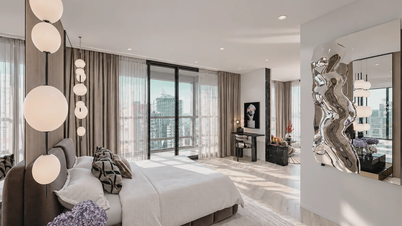 Visualisierung Penthouse · Schlafbereich – Good Design
